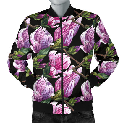 Magnolia Pattern Print Design MAG011 Men Bomber Jacket
