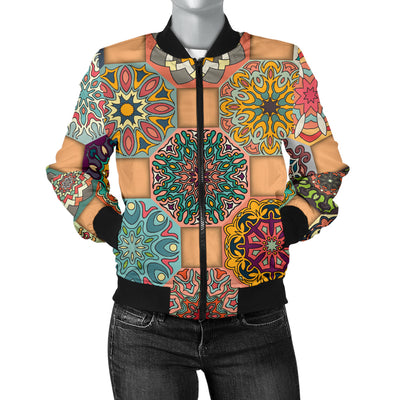 Boho Pattern Print Design 07 Women's Bomber Jacket