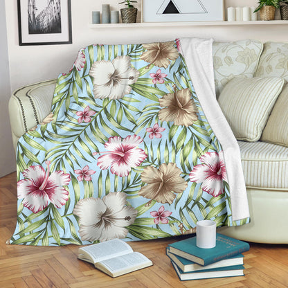 Tropical Flower Pattern Print Design TF05 Fleece Blanket