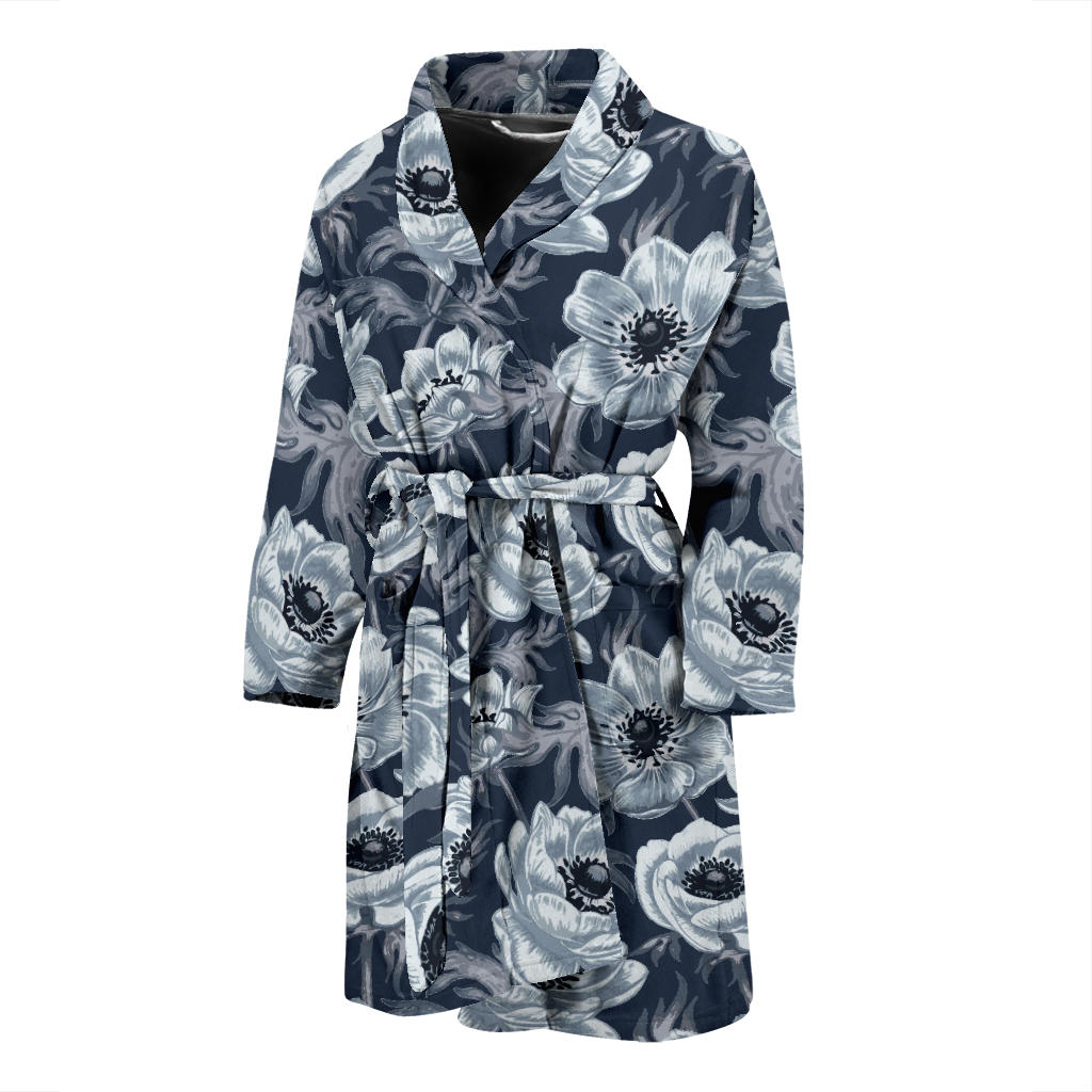Anemone Pattern Print Design AM09 Men Bathrobe