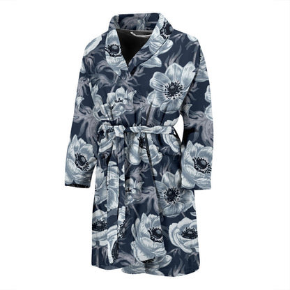 Anemone Pattern Print Design AM09 Men Bathrobe
