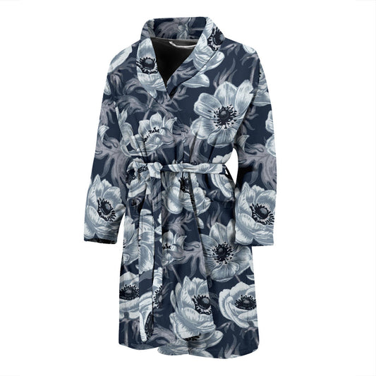 Anemone Pattern Print Design AM09 Men Bathrobe