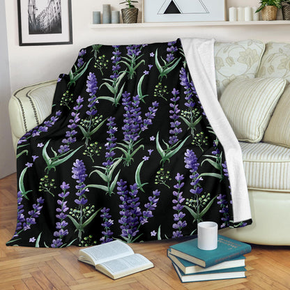 Lavender Pattern Print Design LV01 Fleece Blanket