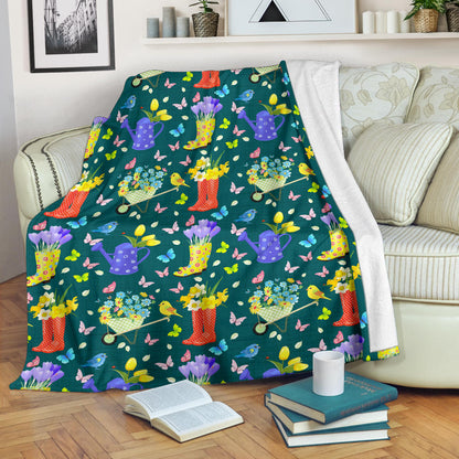 Gardening Pattern Print Design G08 Fleece Blanket