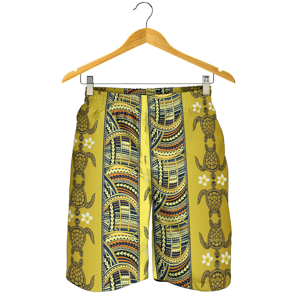 Polynesian Turtle Hawaiian Design Print Mens Shorts