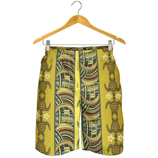 Polynesian Turtle Hawaiian Design Print Mens Shorts
