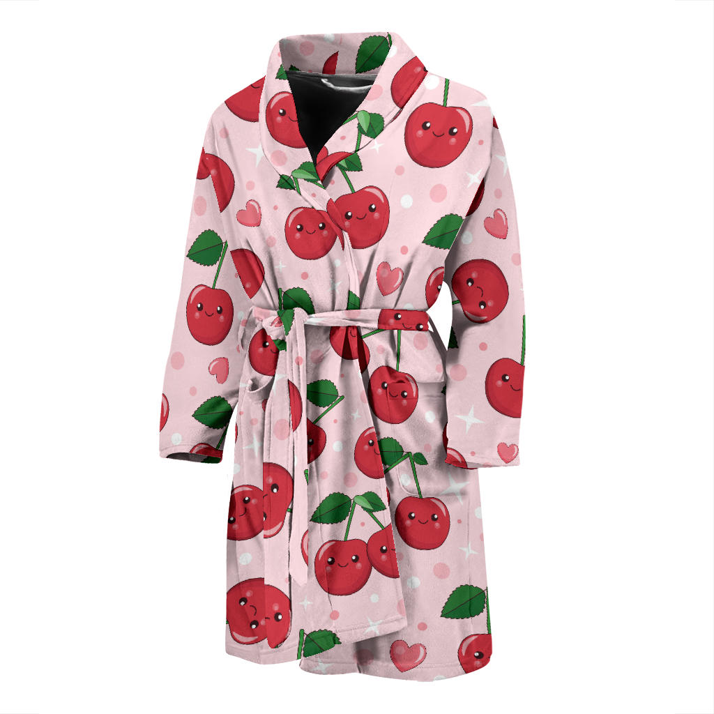 Cherry Pattern Print Design CH02 Men Bathrobe
