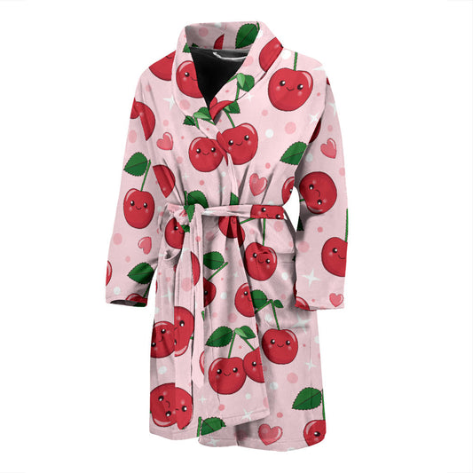 Cherry Pattern Print Design CH02 Men Bathrobe