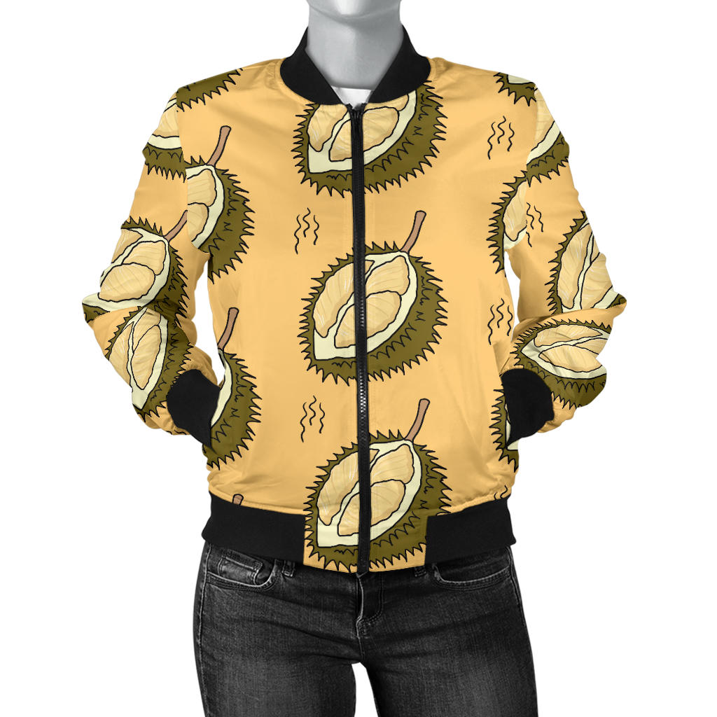 Durian Pattern Print Design DR02 Women Bomber Jacket