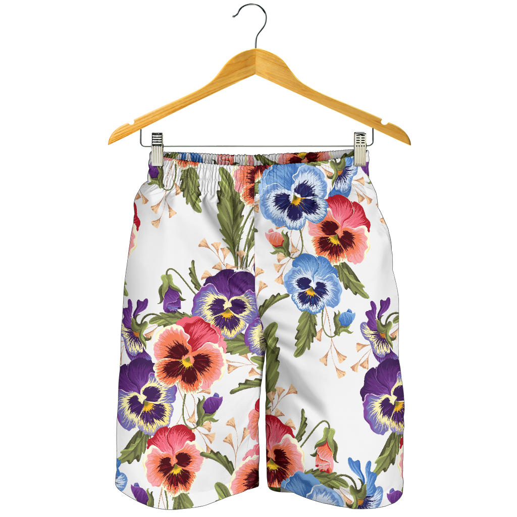 Pansy Pattern Print Design PS06 Mens Shorts
