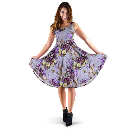 Iris Pattern Print Design IR07 Midi Dress