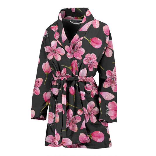 Apple Blossom Pattern Print Design AB03 Women Bathrobe