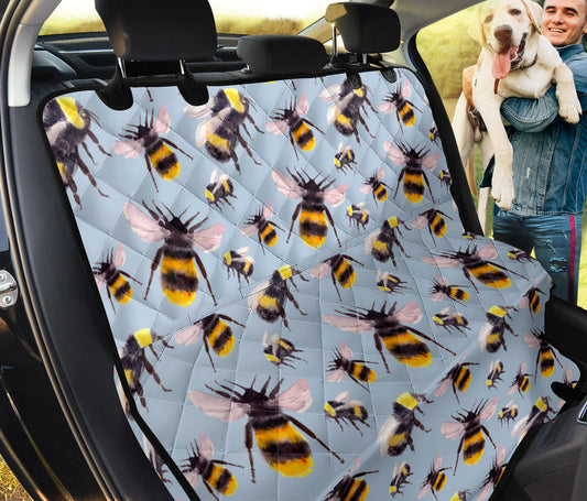 Bee Pattern Print Design BEE08 Rear Dog  Seat Cover