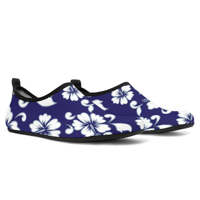 Hibiscus Pattern Print Design HB010 Aqua Water Shoes