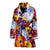 Pansy Pattern Print Design PS01 Women Bathrobe