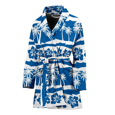 Hawaiian Themed Pattern Print Design H021 Women Bathrobe