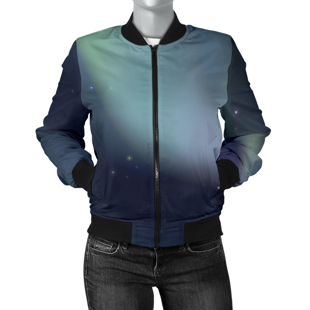 Aurora Borealis Pattern Print Design 01 Women's Bomber Jacket