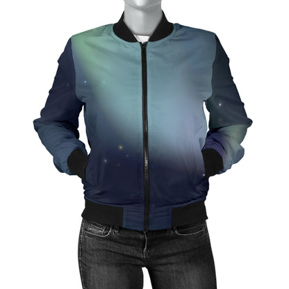 Aurora Borealis Pattern Print Design 01 Women's Bomber Jacket