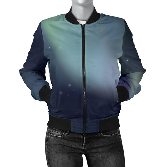 Aurora Borealis Pattern Print Design 01 Women's Bomber Jacket