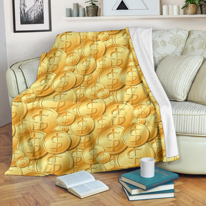 Dollar Pattern Print Design DO03 Fleece Blanket