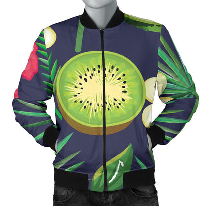 Tropical Fruits Pattern Print Design TF05 Men Bomber Jacket