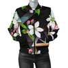 Apple blossom Pattern Print Design AB07 Women Bomber Jacket