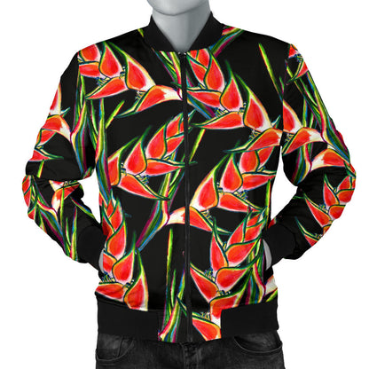 Heliconia Pattern Print Design HL010 Men Bomber Jacket