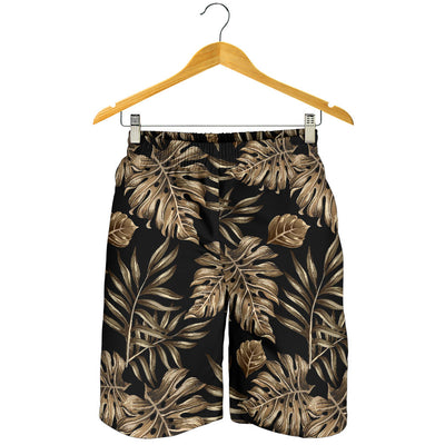 Brown Tropical Palm Leaves Mens Shorts