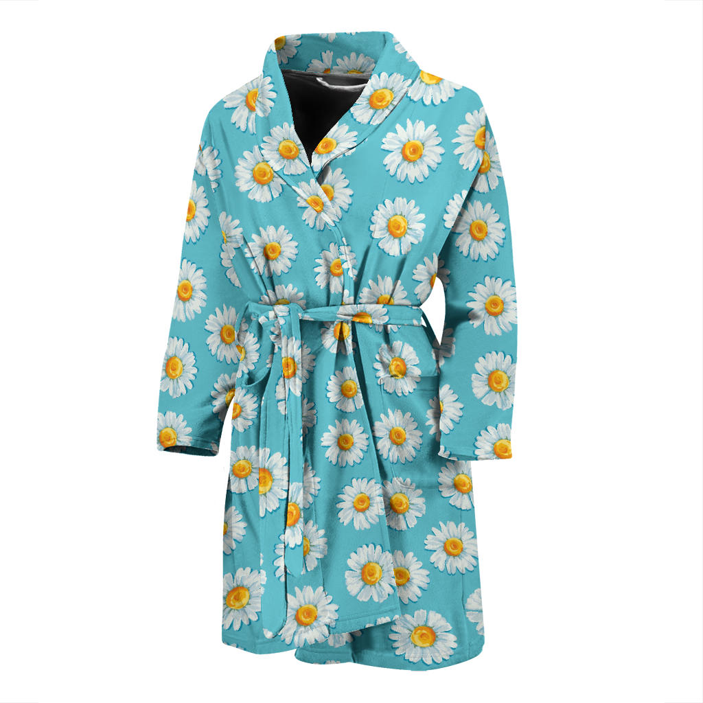 Daisy Pattern Print Design DS03 Men Bathrobe