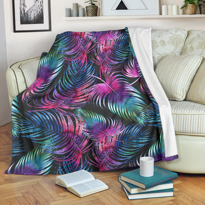 Palm Leaves Pattern Print Design PL010 Fleece Blanket