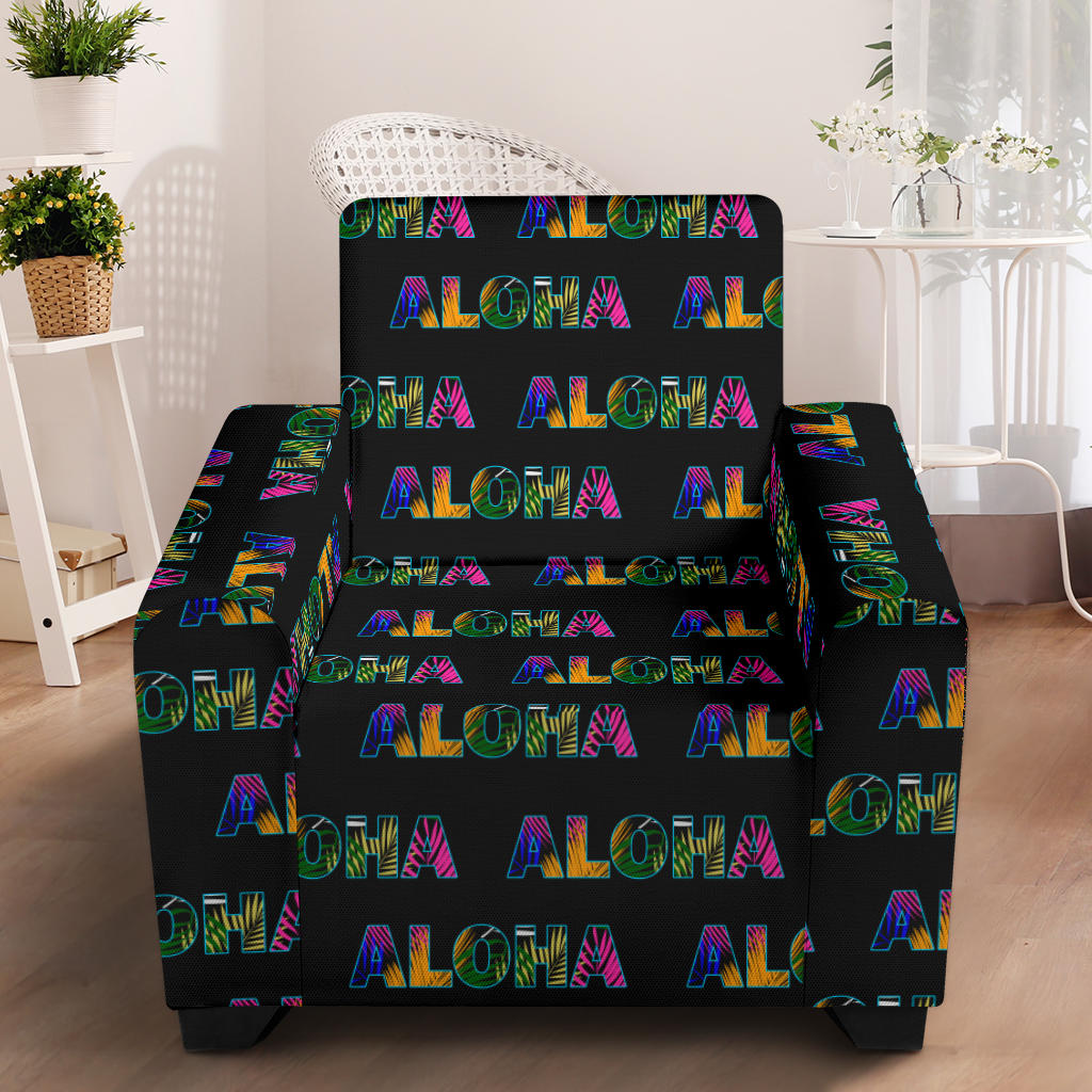 Aloha Hawaii Neon Armchair Slipcover