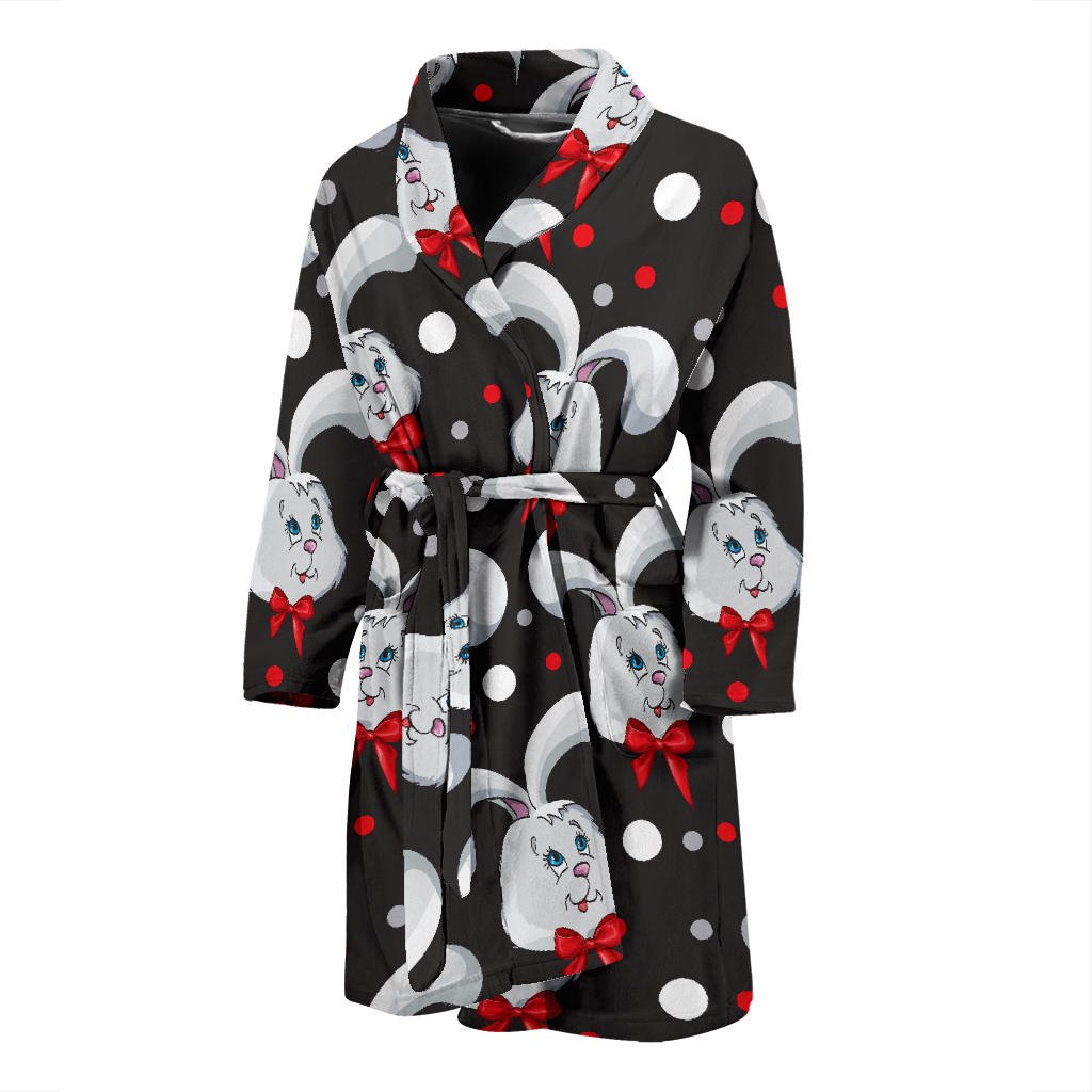 Rabbit Pattern Print Design RB012 Men Bathrobe