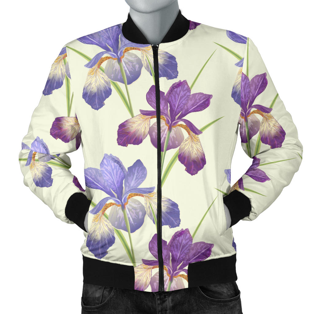 Iris Pattern Print Design IR08 Men Bomber Jacket