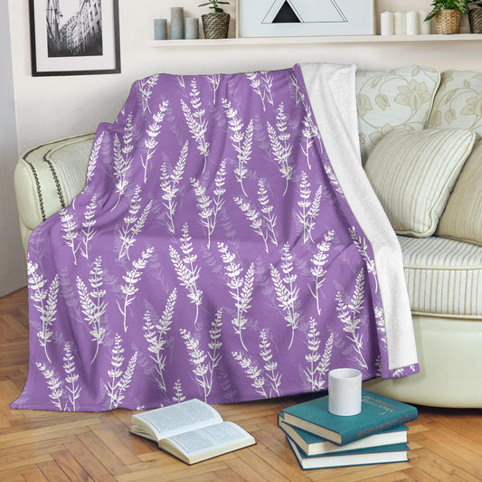 Lavender Pattern Print Design LV08 Fleece Blanket