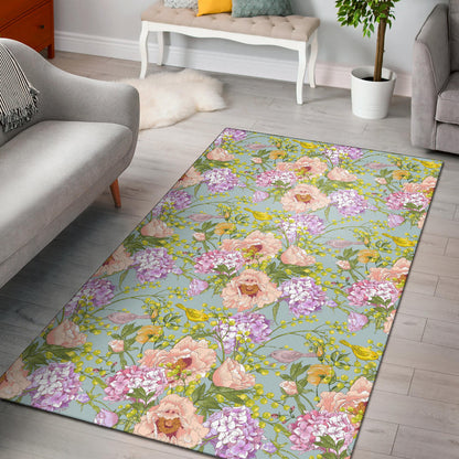 Hydrangea Pattern Print Design HD02 Area Rugs