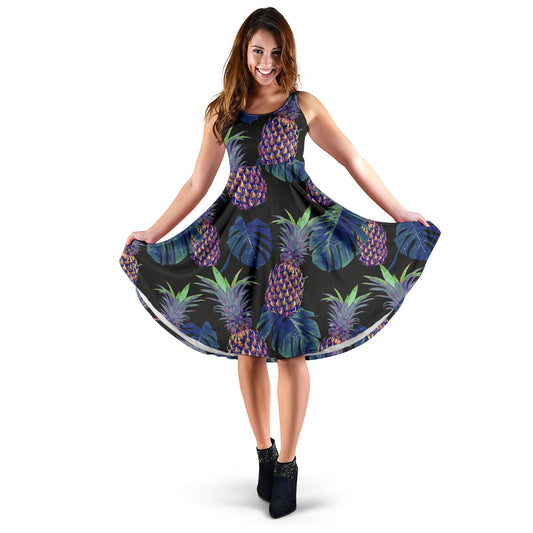 Pineapple Pattern Print Design PP04 Midi Dress