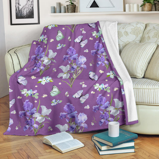 Iris Pattern Print Design IR09 Fleece Blanket