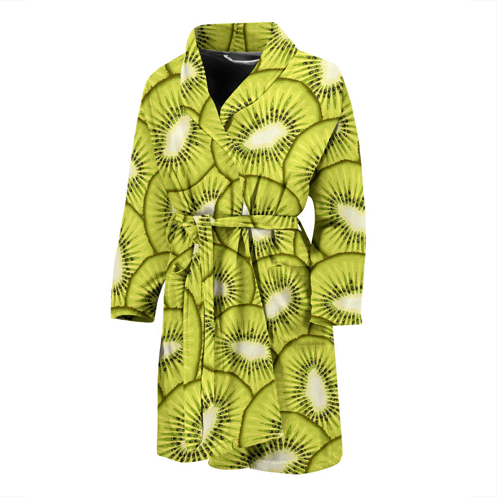 Kiwi Pattern Print Design KW07 Men Bathrobe