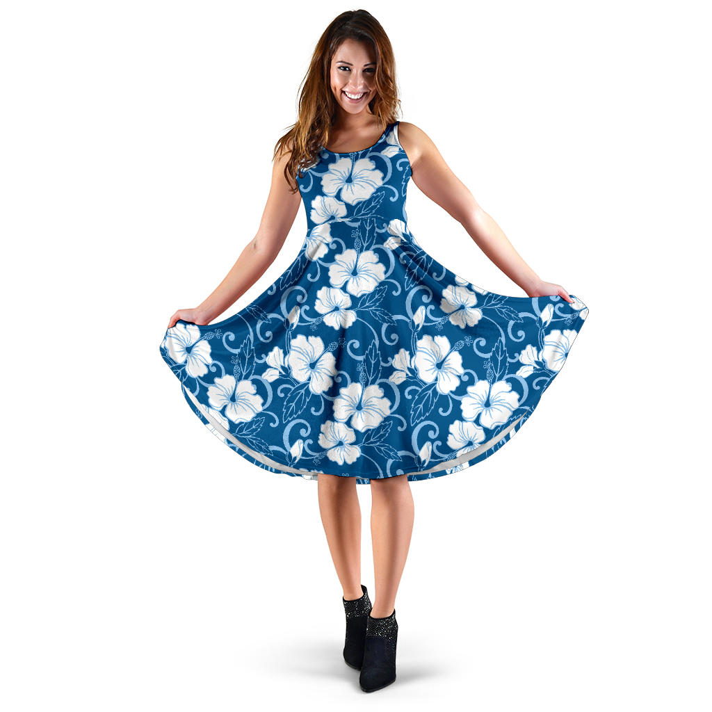 Hibiscus Pattern Print Design HB03 Midi Dress