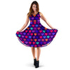 Heart Pixel Pattern Print Design HE03 Midi Dress