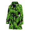 Banana Leaf Pattern Print Design BL01 Women Bathrobe