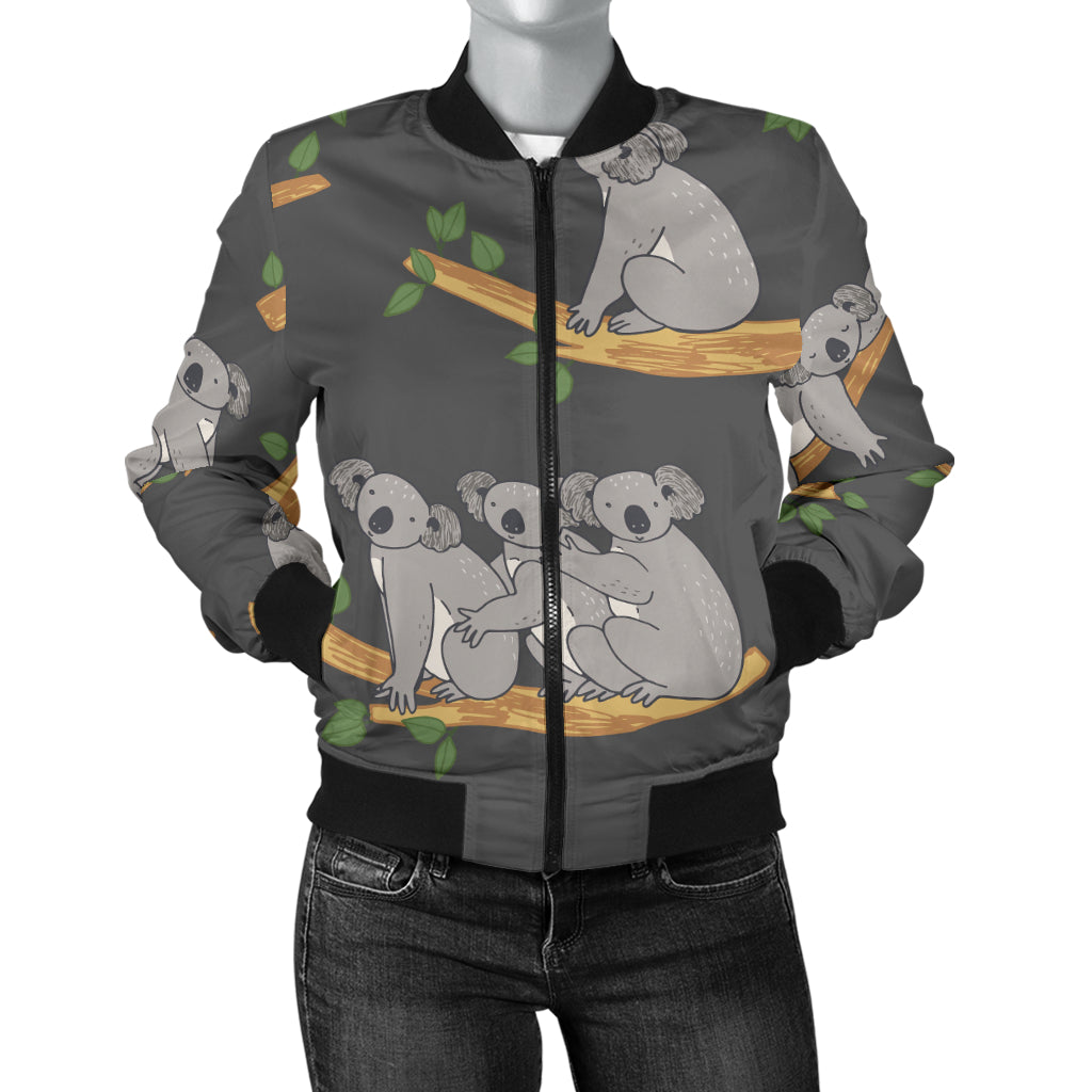 Koala Pattern Print Design 07 Women's Bomber Jacket