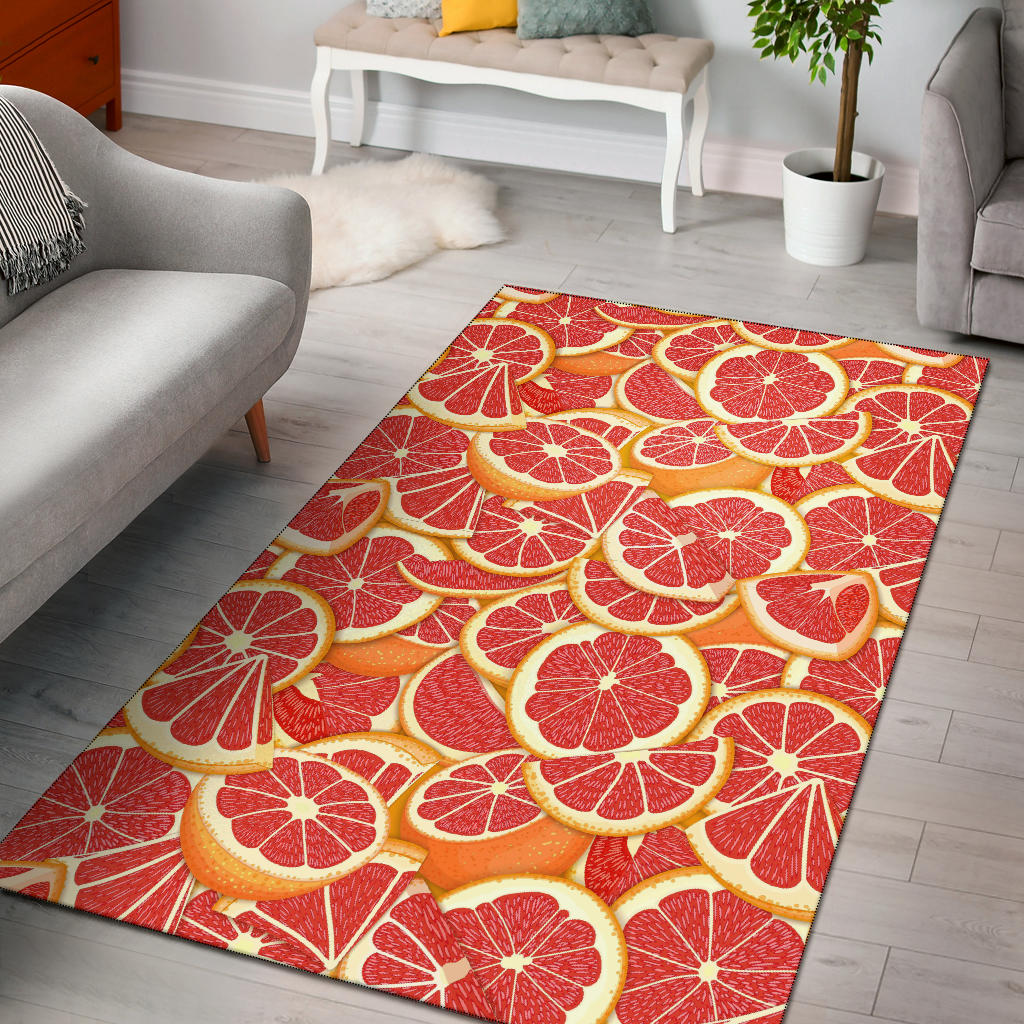 Grapefruit Pattern Print Design GF02 Area Rugs