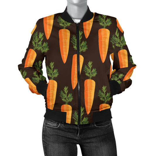 Carrot Pattern Print Design 06 Women's Bomber Jacket
