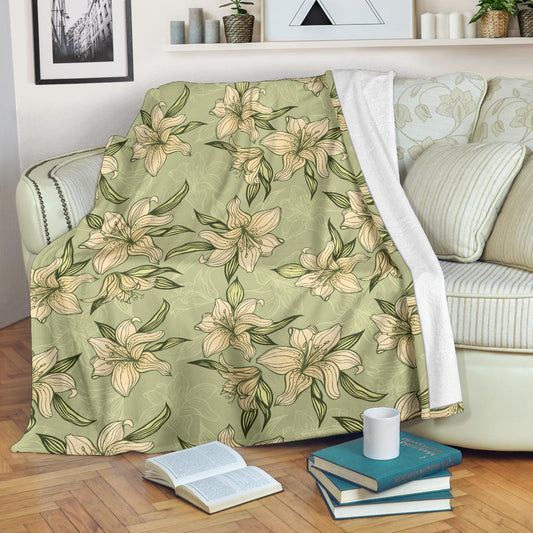 Lily Pattern Print Design LY06 Fleece Blanket