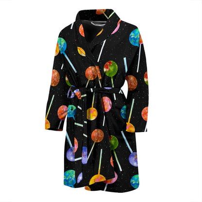 Lollipop Pattern Print Design LL04 Men Bathrobe