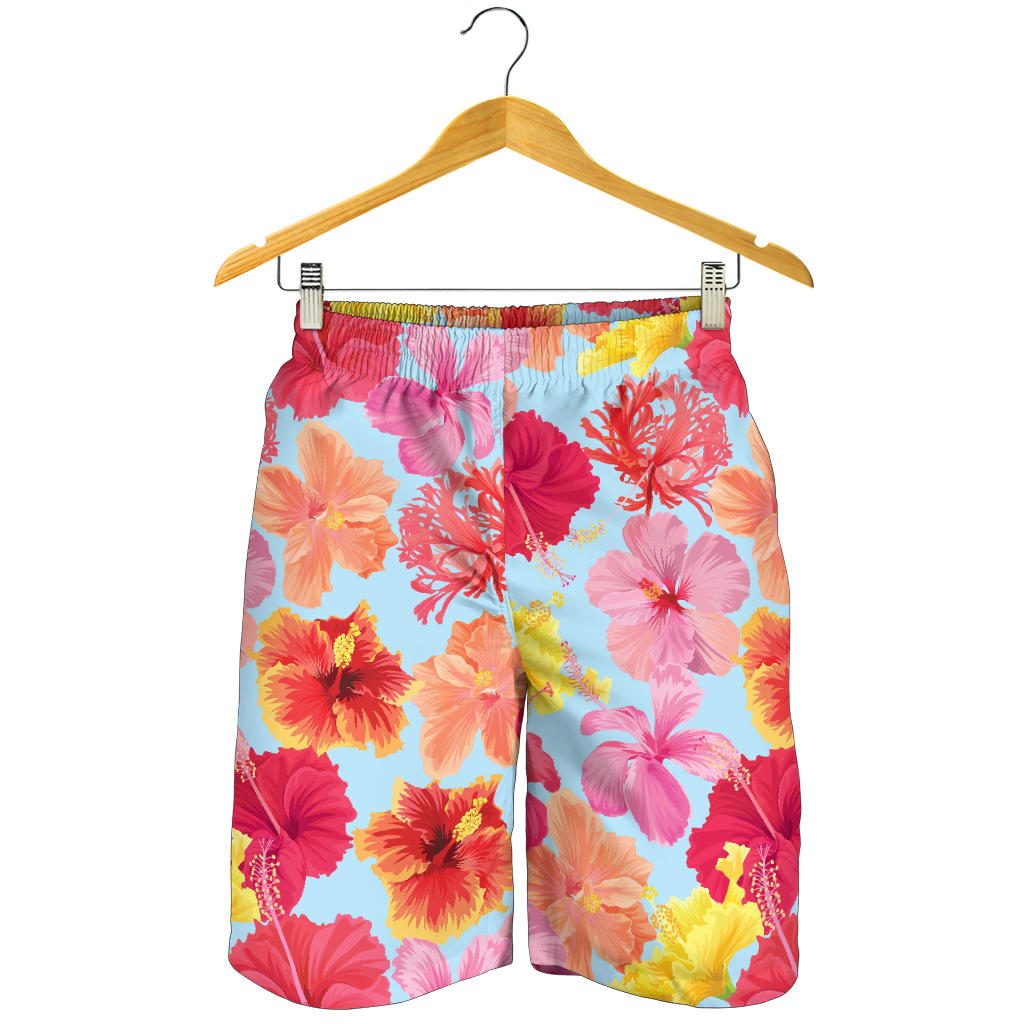 Hibiscus Pattern Print Design HB020 Mens Shorts