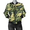 Camouflage Dinosaur Pattern Print Design 03 Women's Bomber Jacket