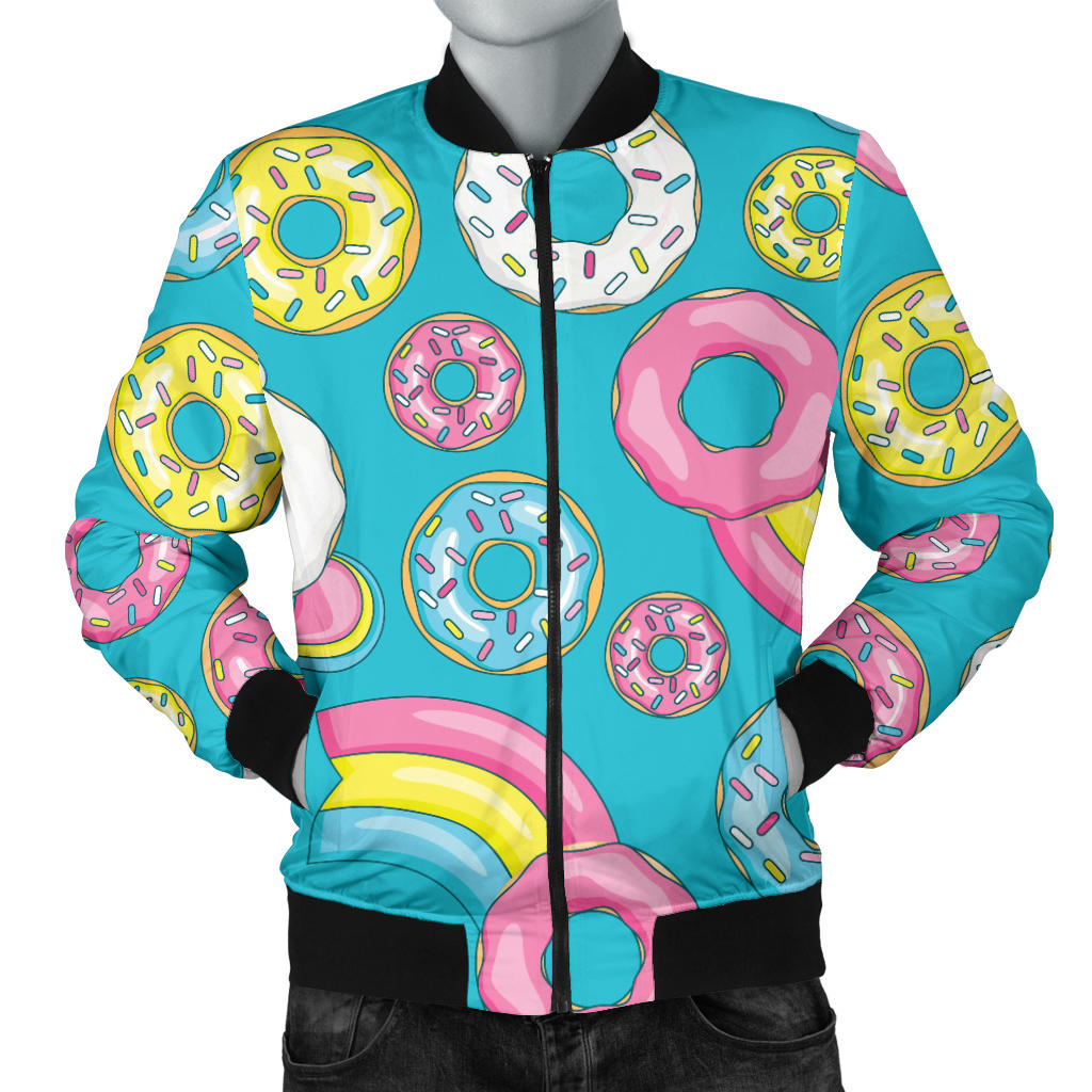 Donut Pattern Print Design DN013 Men Bomber Jacket
