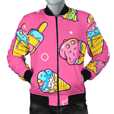 Ice Cream Pattern Print Design IC04 Men Bomber Jacket